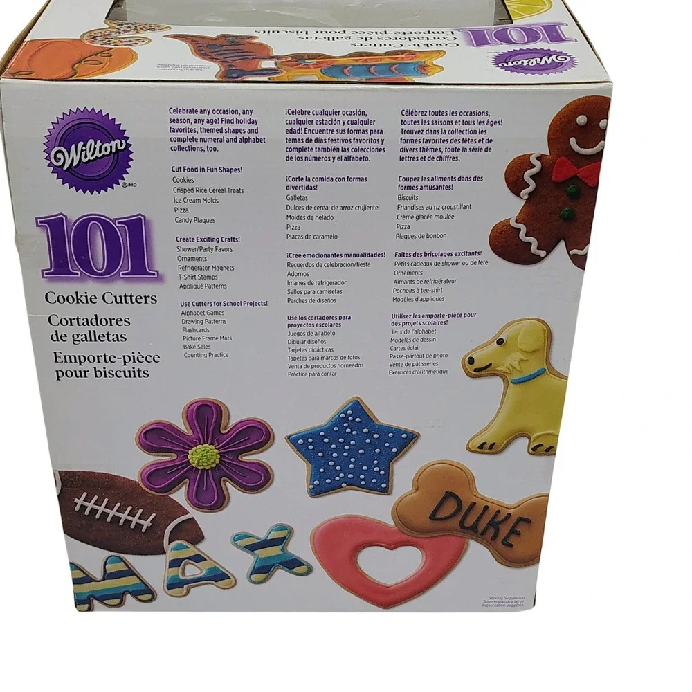 Wilton 83 Cookie Cutters Set Plastic Alphabet Numbers Holiday Shapes‎ Multicolor
